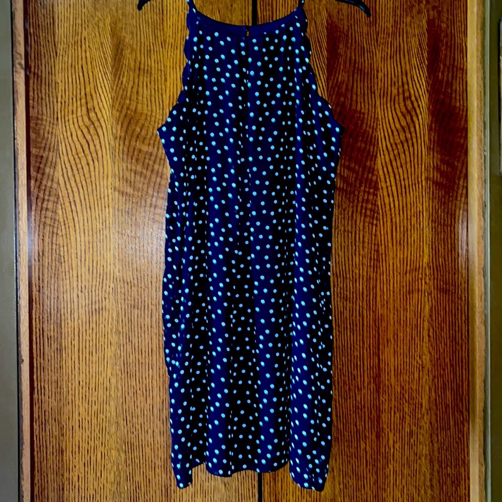 By & By Navy Blue and White Polka Dot Dress suite XL
